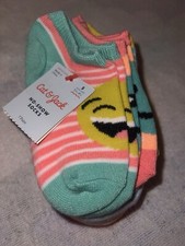 CAT JACK TODDLER GIRLS EMOJI 7 PAIR NO SHOW SOCKS SHOE SIZE 5-8 NEW