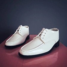 1/4 1/3UncleSD17 SSDF ID BJD Leather Long-toe Lace-up Suit Shoes Bright White DF