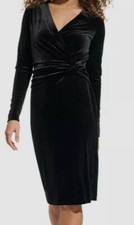 Calvin Klein Women's Black Velvet Side Twist Sheath Dress Size 2