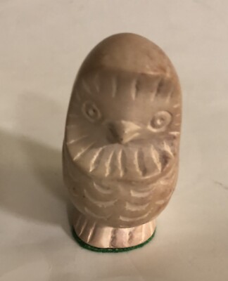 Vtg Hand Carved Stone Owl Totem Figurine 2.75  Tall