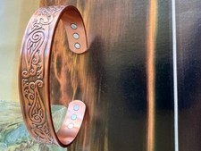 Men's 8 Inch Solid Copper Magnetic Cuff Bracelet CBM355- 5/8 of an inch wide.