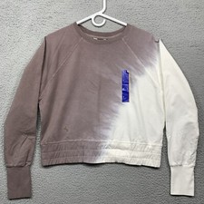 Sudadera corta Joy Lab para mujer moca y crema talla pequeña agujeros para el pulgar NUEVA NUEVA CON ETIQUETAS