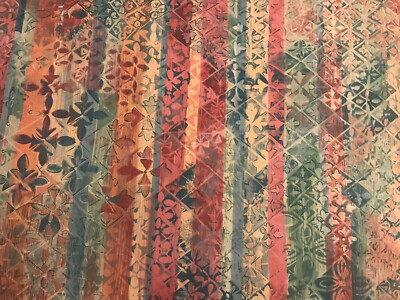 Bru Textiles Stoff ''Pebble Mosaic'' 90er Jahre Baumwolle gestreift rosa 128 cm x 1/2 m