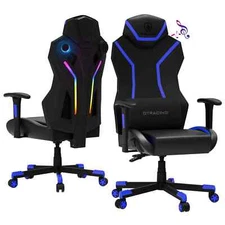 GTRACING LUFT-600-RED Gaming Chair with Bluetooth Speakers and LED Lighting,Blue
