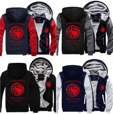 Game of Thrones House Targaryen Hoodie Winter Coat Men Sweater Jacket Outwear