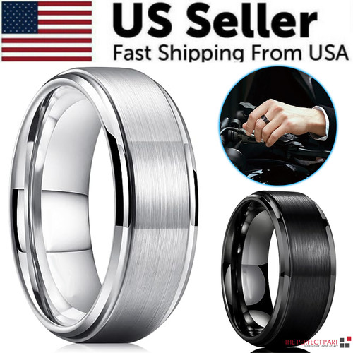 Tungsten Carbide Wedding Band Ring Brushed Silver Mens Jewelry Size 5-17 + Half - $10.89