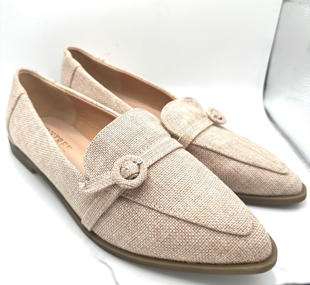 Women's Tinstree Loafers tweed Size 8 Beige pointed toe