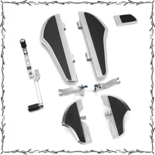 Chrome Defiance Floorboards w/Heel-Toe Shift for Harley Touring Glide FLHX
