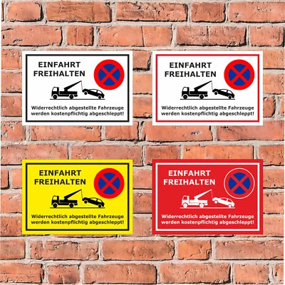 Schild - Parken verboten - Einfahrt freihalten - in 4 Größen - S00020G