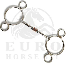 Western Horse 2-Ring Gag Bit Copper Roller Mouth Stainless Steel Snaffle Bit