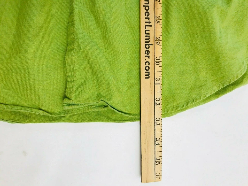 Camisa Nautica Para Hombre Talla 16.5 34/35 Verde Sólido Bolsillo Con Botones Manga Larga Foto 4 de 4