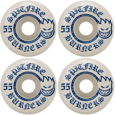 Spitfire Skateboard Wheels Burners 55mm 99A White/Blue