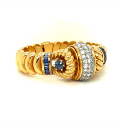 Patek Philippe Year 1946  Vintage 18K Gold, Sapphires And Diamonds Watch