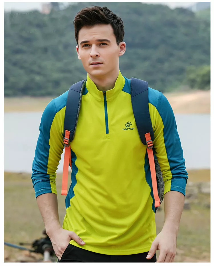 Men T-shirt Trekking Hiking Cycling Shirts Uv Breathable Outdoor Clothing