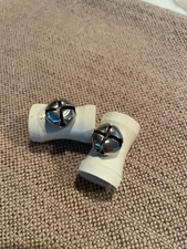 2 sets of Vtg baby shoe tie keep with bells, nostalgic Keep-Tys