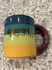 NWT Tabitha Brown Coffee Business 15 fl oz Stoneware Mug Multicolor Stripe
