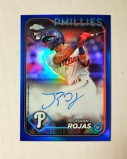 Johan Rojas 2024 Topps Chrome RC AUTO BLUE REFRACTOR 047/150 Phillies #RA-JRO W6