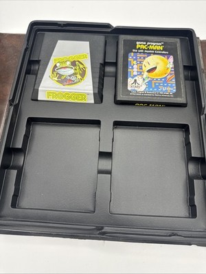 Atari 2600 Pac-Man & Frogger Games w/ Manuals, Catalog & Storage Case