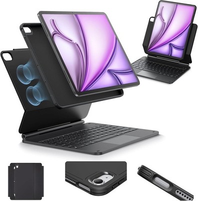 iPad Air 13'' Hülle mit Tastatur und Magnetständer, Schwarz