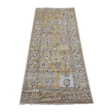 2'9"x6'2" Brown Afghan Angora Oushak Wool Hand Knotted Runner Oriental Rug 21583
