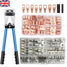 240/100pcs Copper Tube Terminals Battery Welding Cable Lug Ring Crimp Connectors