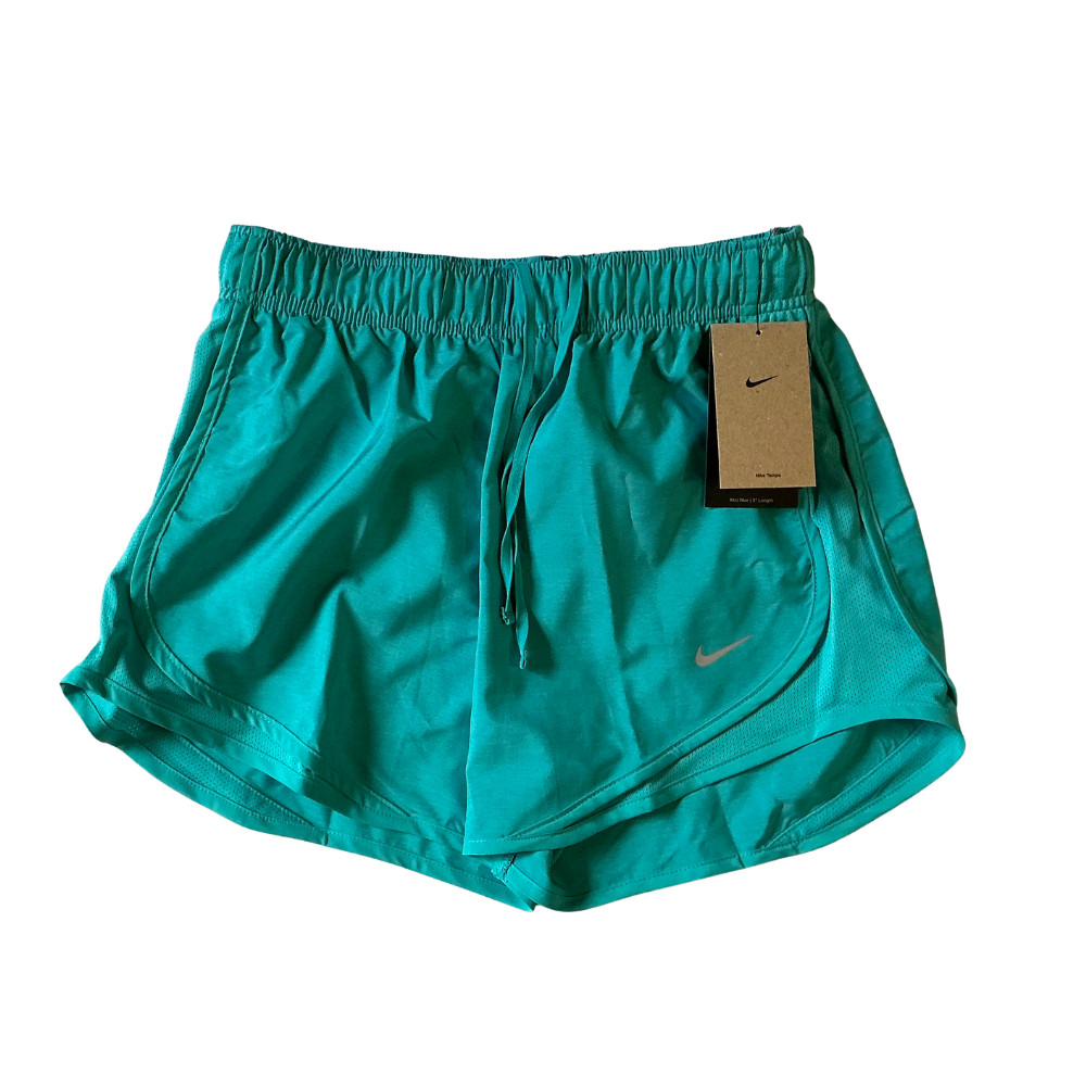 Nike Womens Dri-FIT Tempo 3” Running Shorts Sz Small Brief Lined Teal Green NWT