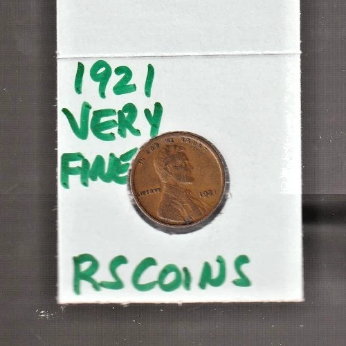 1921   VERY FINE   LINCOLN CENT   VERY FINE  1921  /  RS COINS #22J  FREE SHIP