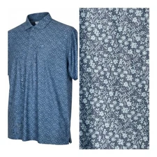 NWOT Collars & Co Floral Featherweight Relaxed Polo Shirt Large Dress Collar