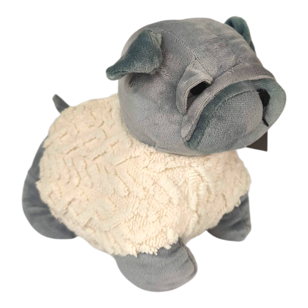 TüRstopper Hund 1,5 Kg Stoff Textil Mops Grau Beige TüRhalter Boden Tier Sack-image
