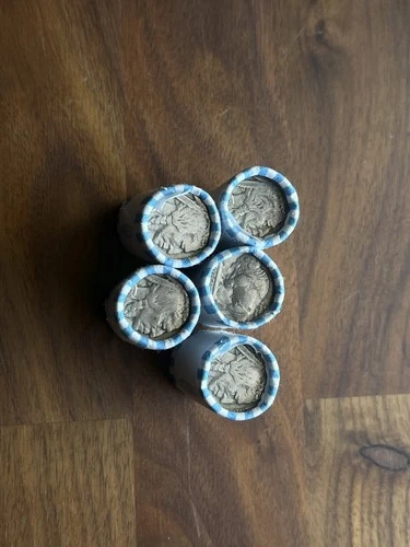 5 Buffalo Nickel Rolls 100 Coins Pre WWII Mixed Dates Unsearched Lot