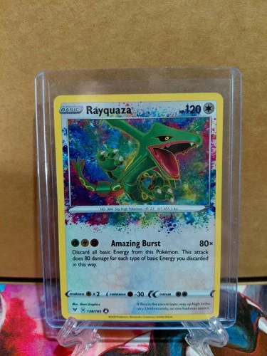 Pokemon Rayquaza Rainbow Holo 138/185.