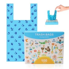 Odor Sealing Cat Litter Bags, 100 Leak-Proof Pick-Up Bags with Handles