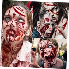215 PCS 30 Sheets 3D Fakes Tattoo Temporary Halloween Makeup Kit, Fake Scar