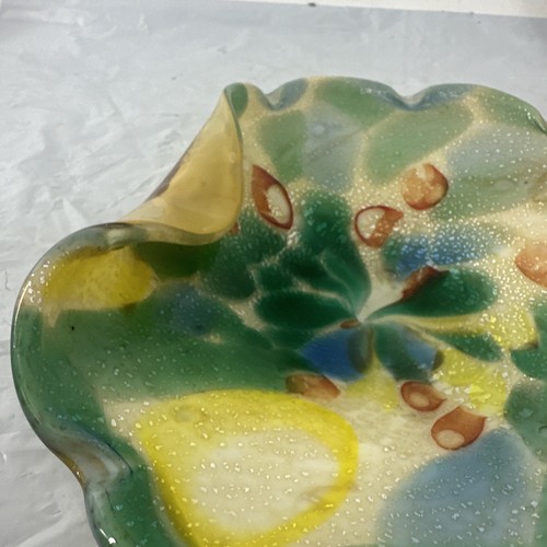 Vintage MCM Large Murano Glass Clamshell Style Bowl Ashtray - Picture 6 of 7