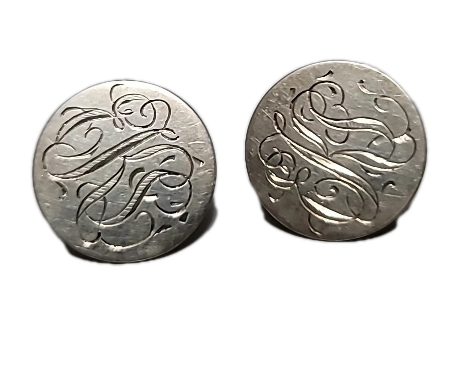 Sterling Silver Round Initial Monogram EKS Engrav… - image 11