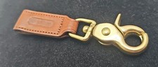Coach Vintage British Tan Leather Key Fob with Trigger Snap