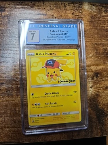 Pokemon Ash's Pikachu Promo SM111 Graded CGC 7