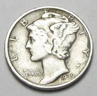 1939-D MERCURY DIME,BETTER GRADE,VISABLE BANDS,NICE COIN!!!!(A2)