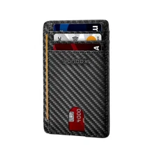 RUNBOX Slim Minimalist Front Pocket RFID Blocking Leather Wallets for Men and...