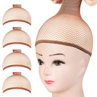 Mesh Wig Caps Net, 4PCS Wig Caps Mesh Net Open End, Dark Brown Wig Cap for Women