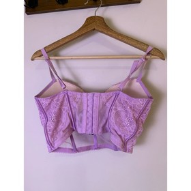 Victoria&rsquo;s Secret Very Sexy Push-Up Bustier Bra Lavender Lace Mesh Corset 32DD
