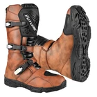 PRO FUTURE Motorcycle Adventure Boots Brown Leather Long CE Buckle Protectors Grip