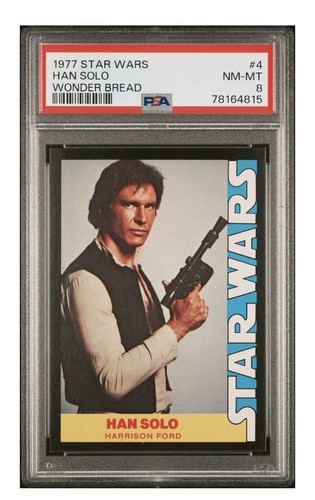 1977 Wonder Bread Star Wars #4 Han Solo — PSA 8