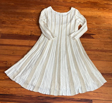 Est. 1946 Ivory & Gold Rib-Knit Sweater Dress Womens Medium Lined Vanilla Girl
