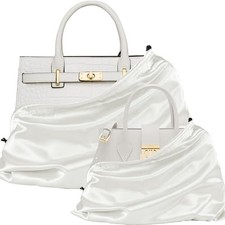 P Pothuiny 2 Pcs Satin Dust Bags for Handbags Ivory White