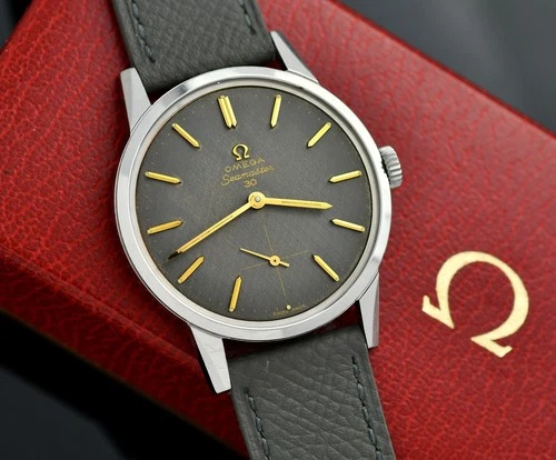 Vintage OMEGA Seamaster Ref. 125.003 - 269 - Gray Linen Gilt Dial - 35mm - 1963