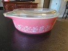 Vintage Pyrex Pink Gooseberry  471  - 1 Pint Small Casserole Dish With Lid