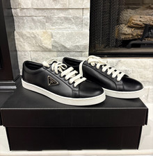 Prada Brushed Leather Low-Top Sneakers - Men's Size 6.5