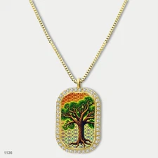 Gorgeous Tree Of Life Pendant Necklace Chain Photo Dog Tag Chain Gift Design Bea
