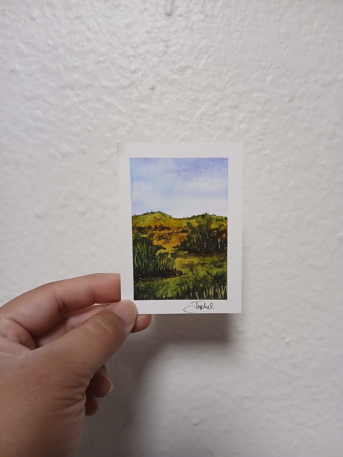 ACEO Art Card Original Watercolor Landscape Painting Signed By Artist